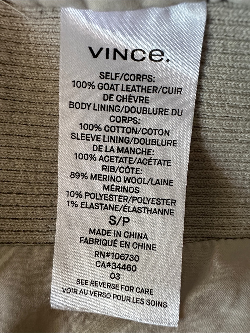 Vince Beige Asymmetrical Multiway Zip Leather Jacket - Picture 16 of 16